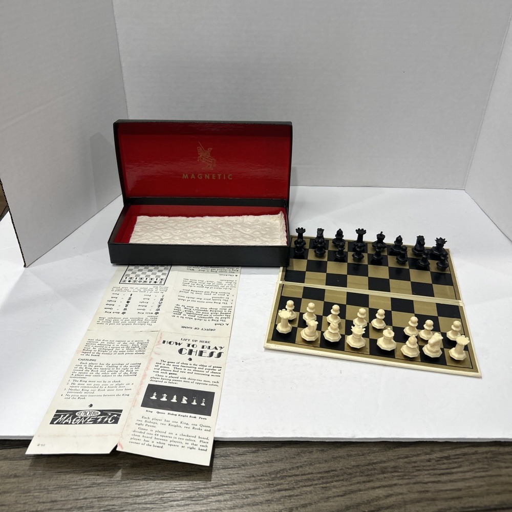 Vintage Remotrol Magnetic Chess Set, w/ Original Box & Instruction, USA